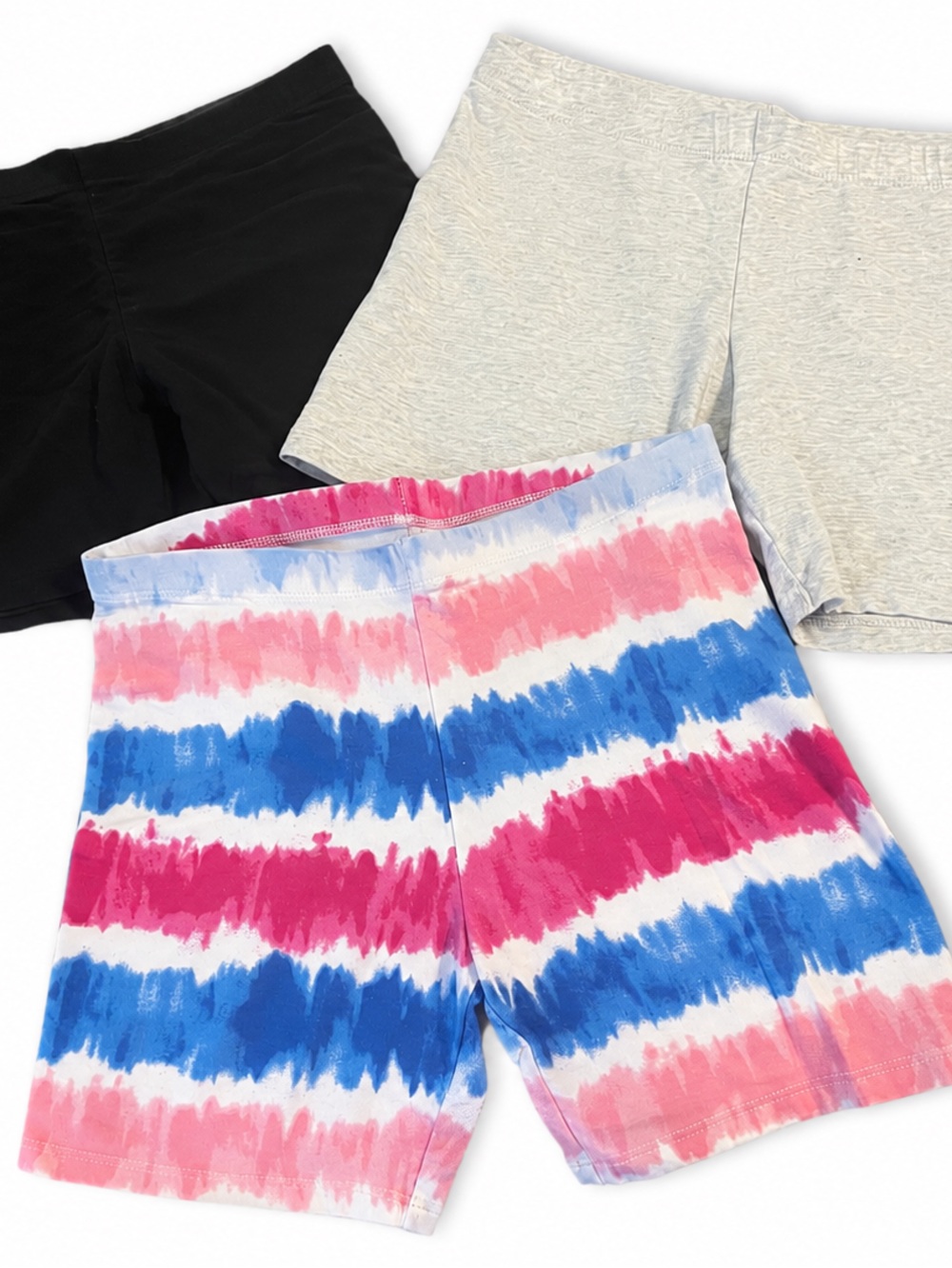 Girls Tie-Dye Bike Shorts - Pink & Blue